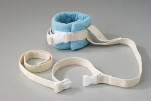 TIDI Products - 2552 - Posey Wrist Restraint One Size Fits Most Hook and Loop-Quick Release Buckle 1-Strap Machine Washable Quilted Fabric Blue -US Only-