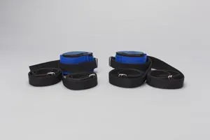 TIDI Products - 2790 - Posey Wrist Restraint Twice-as-Tough One Size Fits Most Hook and Loop-Quick Release Buckle 2-Strap Machine Washable w- Easy to Apply D-Rings Neoprene Blue -US Only-
