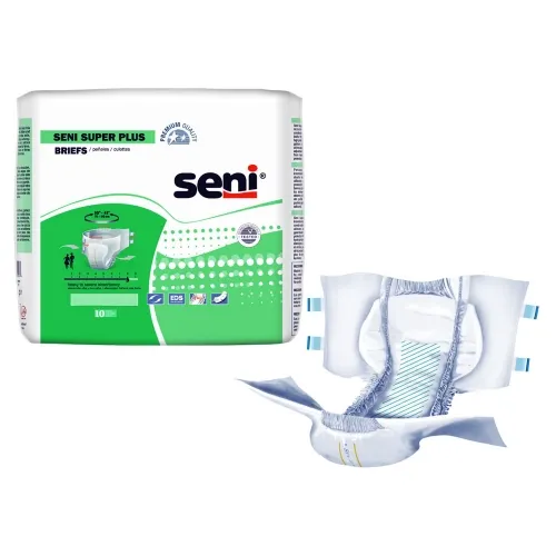 TZMO - Seni Super Plus - S-RE10-BP1 -  Unisex Adult Incontinence Brief  Regular Disposable Heavy Absorbency