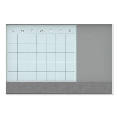 U Brands - From: UBR3196U0001 To: UBR3199U0001 - 3N1 Magnetic Glass Dry Erase Combo Board