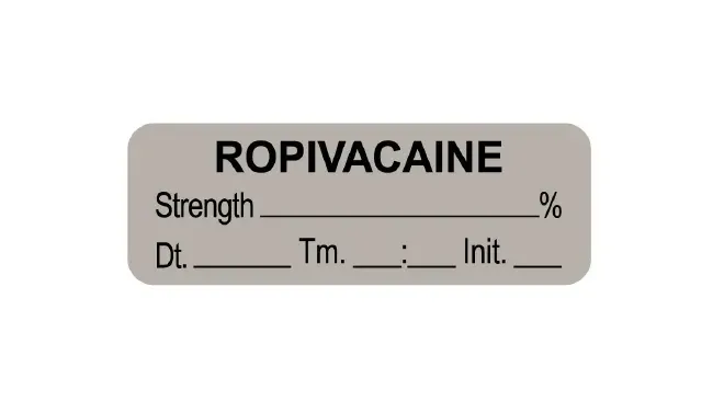 United Ad Label - UAL - ULAL1601-D - Drug Label Ual Anesthesia Label Ropivaxaine Strength_% Dt Tm Int_ Gray 1/2 X 1-1/2 Inch