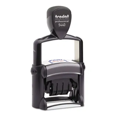 Usstampsi - USST5444 - Trodat Professional 5-In-1 Date Stamp, Self-Inking, 1.13 X 2, Blue/Red