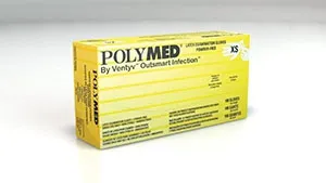 Ventyv - PM101 - Exam Glove, Latex, X-Small (5-5.5), Powder Free (PF), Fully Textured, Natural White, Yellow Dispenser Box, 100/bx, 10 bx/cs (84 cs/plt)