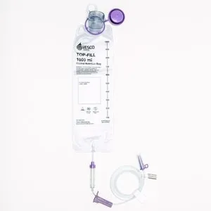 Vesco Medical - 044 - Gravity Bag 1000 mL Top Fill Feeding Set Screw Cap, Latex-Free