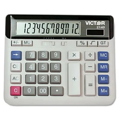 Victortech - VCT2140 - 2140 Desktop Business Calculator, 12-Digit Lcd