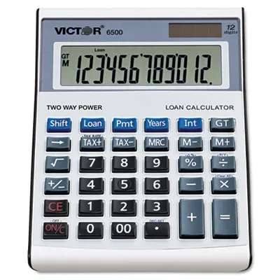 Victortech - VCT6500 - 6500 Executive Desktop Loan Calculator, 12-Digit Lcd