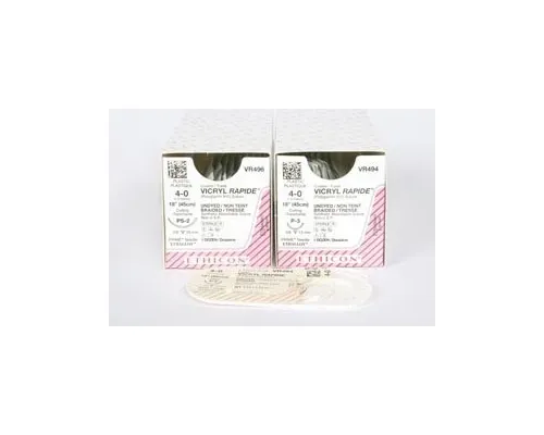 Ethicon - From: VR214 To: VR845 - Suture, Precision Cosmetic Conventional Cutting Prime, Undyed Braided, Needle PC 1, 3/8 Circle