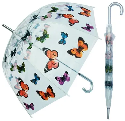 Rain Stoppers - W3467but - Auto-open Clear Poe  Butterfly Print