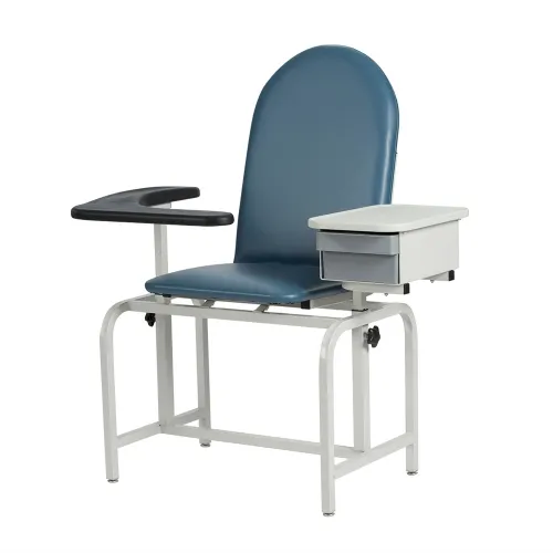 Winco Mfg - From: 2572 To: 2574 - Blood Drawing Chair Padded Vinyl (W/ Drawer)